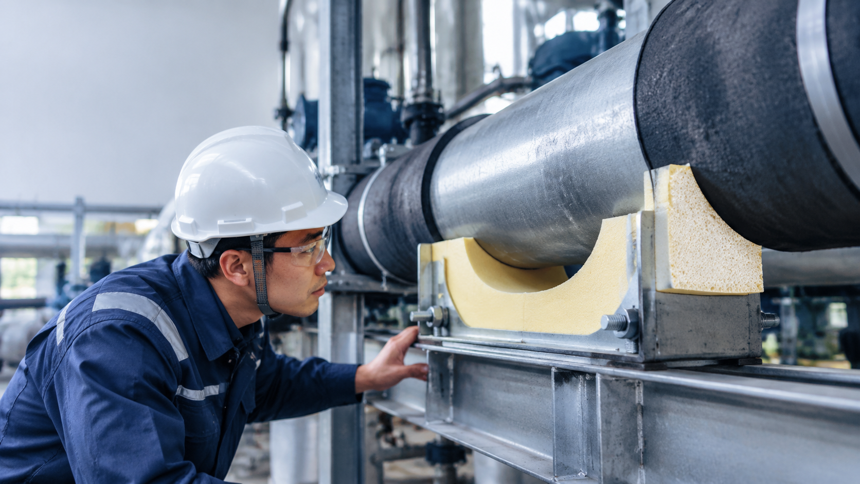 Đặc Tính Kỹ Thuật Của Gối Đỡ PU Đường Ống: Chịu Lực Cao, Cách Nhiệt Vượt Trội - Vinosaur Polyurethane