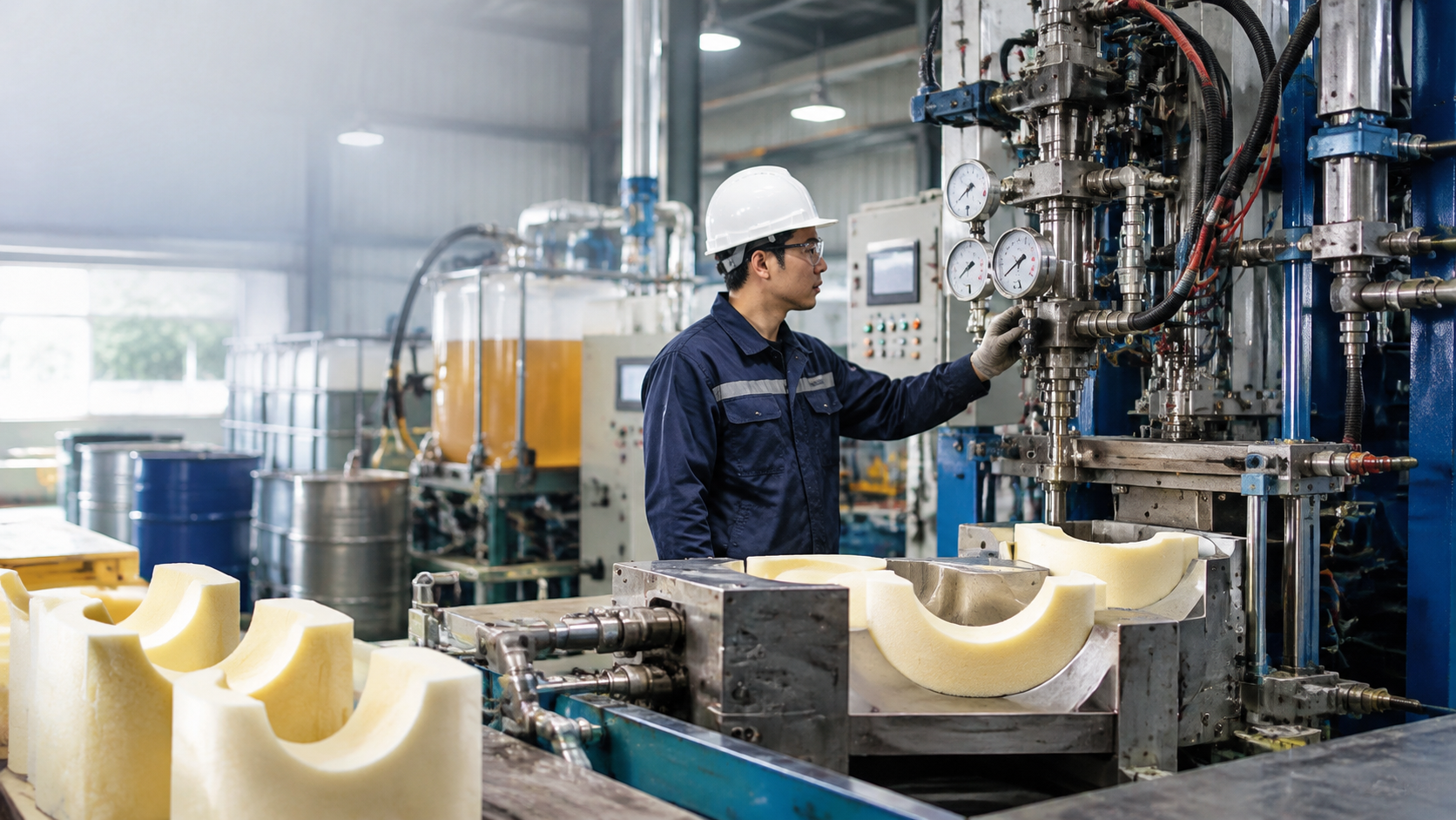Công Nghệ Sản Xuất Nguyên Liệu Đúc Gối Đỡ Pipe Foam Đạt Chuẩn Kỹ Thuật Công Nghiệp - Vinosaur Polyurethane