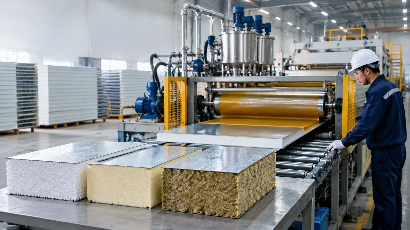 Ứng Dụng Keo Dán Panel EPS, Rockwool Và PU: Tối Ưu Dây Chuyền Sản Xuất Panel Phòng Sạch, Kho Lạnh Và Cửa Chống Cháy - Vinosaur Polyurethane