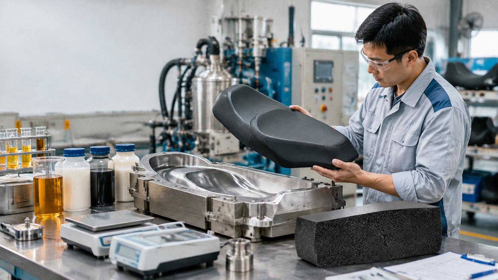 Cấu tạo hệ nguyên liệu PU đúc yên xe và các thông số kỹ thuật quyết định chất lượng mút xốp - Vinosaur Polyurethane